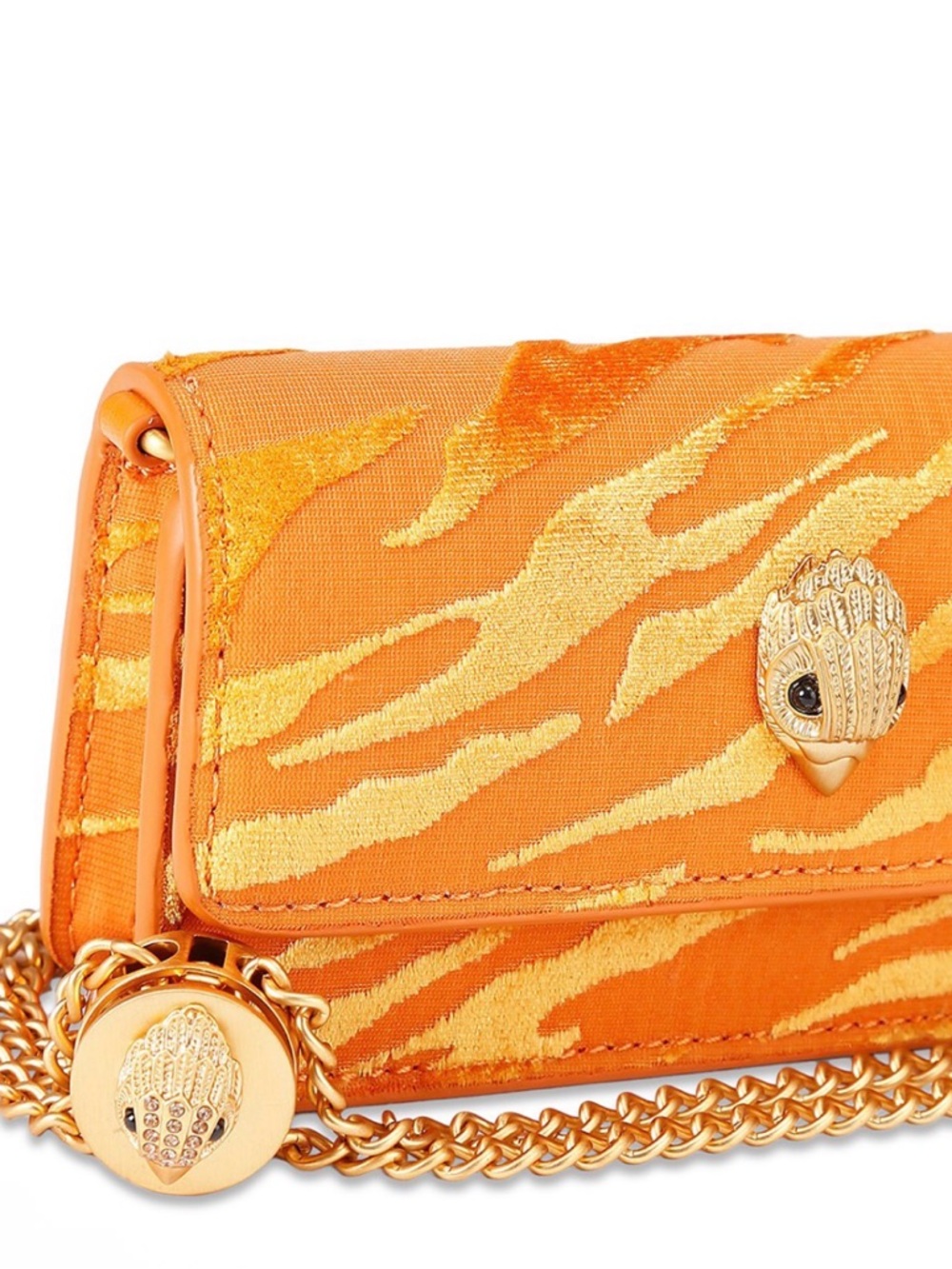 KURT GEIGER Gold-Tone Zebra Velvet Crossbody Bag - NWT- Sliding chain - Picture 3 of 4